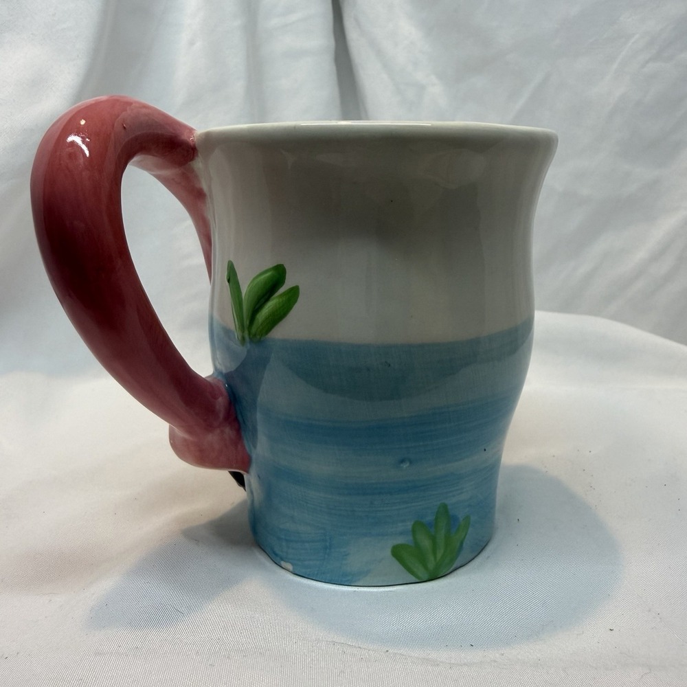 Boston Warehouse Trading Corp Pink Flamingo Collectible 12 oz Coffee Mug - Picture 3 of 6